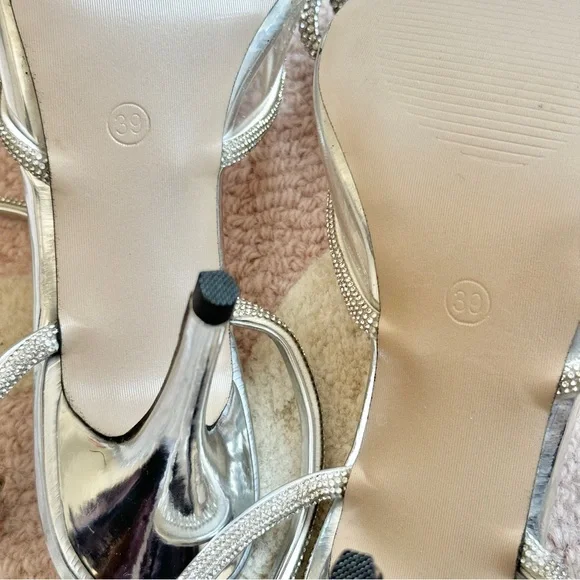 🪩 BRAND NEW VIRAL DIAMOND RHINESTONE GLAM BOW ANKLE WRAP WEDDING BRIDE HEEL - Picture 6 of 8